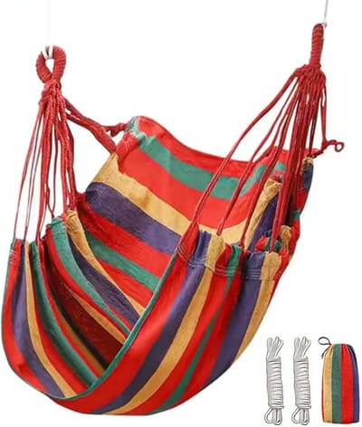 Hangstoel Canvas - Schommelstoel Ligstoel - Buiten Binnen - Hoge Gewichtscapaciteit - 130x100cm - Beige