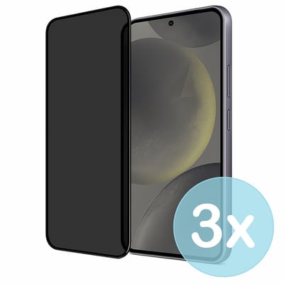 Privacy Screenprotector Geschikt voor Samsung Galaxy S24 – Anti-Gluren – Krasbestendig Gehard Glas 9H – Volledige Dekking – 3-Pack – FuturiQ