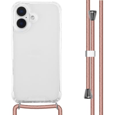 imoshion Hoesje - Geschikt voor Apple iPhone 16 - Backcover met koord - Rosé Goud