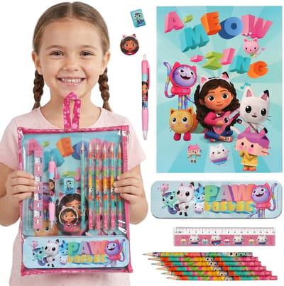 Gabby's Dollhouse Grote schoolset voor meisjes, set schoolbenodigdheden, set schrijfwaren