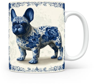 Mok French Bulldog Beker voor koffie of tas voor thee, cadeau voor dierenliefhebbers, moeder, vader, collega, vriend, vriendin, kantoor, opa, oma, hond, kerst, sinterklaas, verjaardag