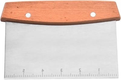 Stainless Steel Pastam Cutter met Houten Handvat en Getrapte Schaal voor Taart, Pizza en Deeg 11.5 x 16.5 cm