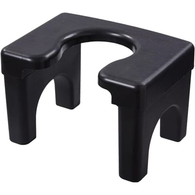 Tabouret de toilette accroupi, chaise de toilette portable, tabouret de bain hygiénique antidérapant noir