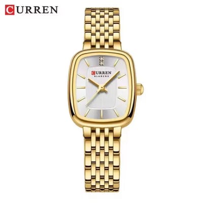 Curren Horloge – Vrouwen – Goudkleurig met Zilverenkleurige Wijzerplaat – Model 9093 – Elegant Dameshorloge – Luxe Cadeau