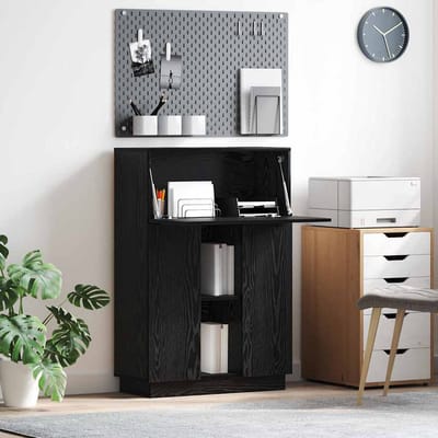 vidaXL - Bureau - Zwart - Eiken - 71.5 - x - 31.5 - x - 106.5 - cm - Bewerkt - hout