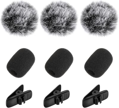 9-Delige Set Microfoon Windschermen met Clips voor Reversmicrofoon en Oordopjes