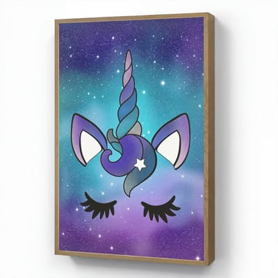 Nachtlampje 70x100 cm - Kinder lamp - Eenhoorn - Sterrenhemel - Ster - Blauw - Tafellamp kinderkamer draadloos - Slaapkamer lampje - Bedlamp kinderen - Kinderlampje - Wandlamp babykamer - Nachtlampjes