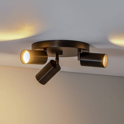 Argon Sado plafondspot, 3-lamps, antraciet, staal, verstelbaar