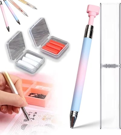 Navulbare Wax Pen - Diamant Schilderpen Strass - Edelstenen Plaatsen - Automatische Wax Vulling - Ergonomisch Ontwerp - Blauw