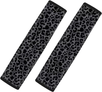 Autogordelpads - Schouderkussens - Comfortabel Rijden - Eenvoudige Bevestiging - 2 stuks - Luipaardprint Zwart