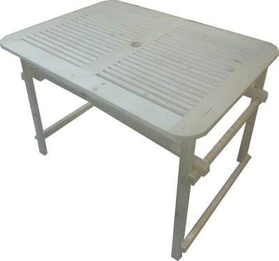 Houten Klaptafel - Buiten Tafel - Buiten Eten - Met Parasolgat - 99x79 cm - Natuurlijk