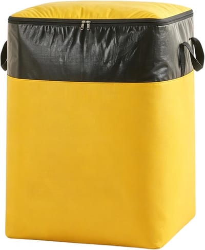 Grote Transportbox - Opbergzak - Spullen Opslaan - Transparant Kijkvenster - 140 Liter - Geel