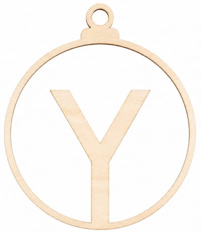 Houten kerstversiering - Wooden Christmas decoration | Letter “Y” | 9cm | Licht hout - Natural wood | Kerstbal - Christmas tree bauble - Houten Hangers - Kerstboom - Alfabet - Alphabet - Kerstdecoratie - Naam