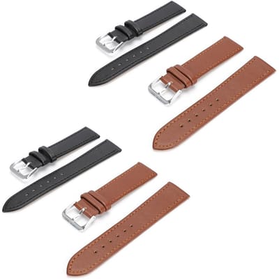 4pcs Cuir PU Universel Boucle Ardillon Bracelet de Montre Bande Remplacement Bracelet de Montre gray