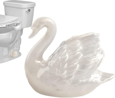 WC Deksel - Toilet Accessoire - Badkamer Decoratie - Keramiek Ontwerp - 10 x 5.5 cm - Wit