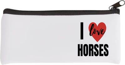 Akyol - i love horses Etui - Paarden - paarden liefhebbers - verjaardagscadeau - kado - gift - 20 bij 9 cm