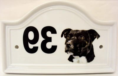 Huisnummer Plaquette - Keramiek Teken - Huis Identificatie - Hand Versierd - 218 cm - Wit
