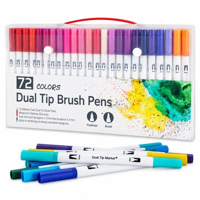 Aquarelpotloden - 80 kleuren dubbelzijdig - Waterbasis - Zachte punt en lijnpunt - Geschenkverpakking