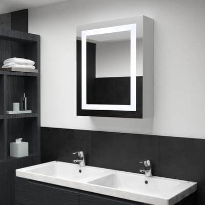 vidaXL - Badkamerkast - met - spiegel - en - LED - 50x13x70 - cm