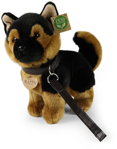 Rappa ECO knuffel Duitse Herder 23 cm - realistische knuffel hond van recyclede PET flessen