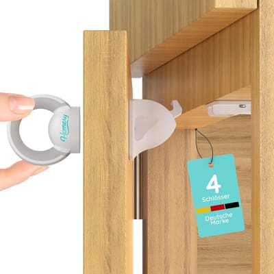 Kinderbeveiliging Kastsloten - Baby Veiligheid - Huis Beveiligen - Onzichtbare Montage - 4 Slot + 1 Sleutel - Wit