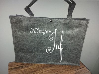Tas met tekst voor de juf: Kleuter Juf