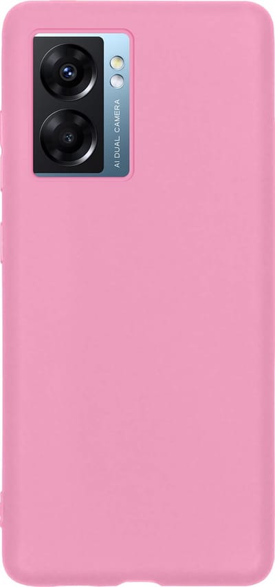 Hoes - Geschikt voor OPPO A77 - Sterk & Shockproof - Hoesje Cover - Siliconen Case - Lichtroze