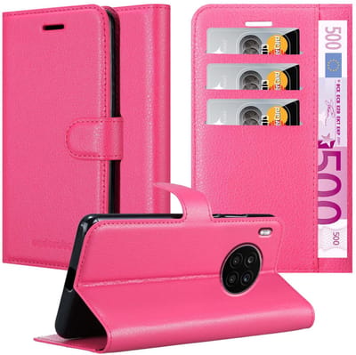 Cadorabo Hoesje geschikt voor Honor 50 LITE in KERSEN ROZE - Beschermhoes met magnetische sluiting, standfunctie en kaartvakje Book Case Cover Etui