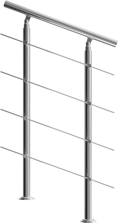 Trapleuning Edelstaal - Balustrade Reling - Veilige Trappen - Individueel Verstelbaar - 80 cm - Geborsteld