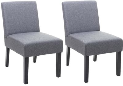 Set van 2 eetkamerstoelen MCW-F61, loungestoel, stof/textiel ~ donkergrijs