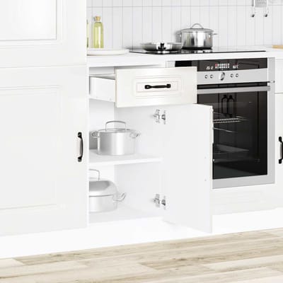 vidaXL - Onderkast - Kalmar - bewerkt - hout - hoogglans - wit