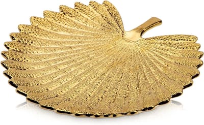 Sierlijke keramische juwelenkom met palmblad ontwerp voor ringen, sleutels en sieraden – Perfect als cadeau voor Moederdag, Kerst of verjaardagen