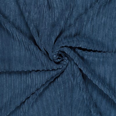 Naaistof Corduroy 4.5W (Ribfluweel) - 85% Polyester en 15% Polyamide - Staal Blauw - 100cm lang bij 150cm breed - 1 meter