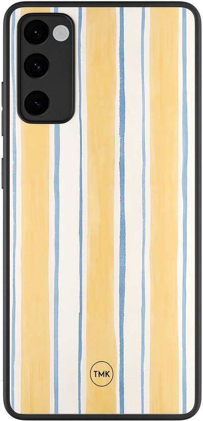 Hoesje geschikt voor Samsung Galaxy S20 FE - Gestreept geel - Geel - TPU case - - Hardcase zwart telefoonhoesje