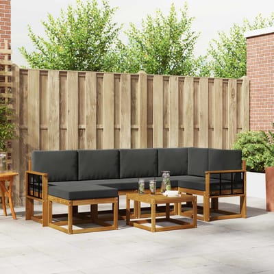 vidaXL - Buiten - bank - set - 7 - st - Natuurlijk - en - Antraciet