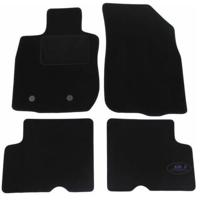 Tapis De Sol Noir Velours - J&J AUTOMOTIVE - Dacia Logan 2010-2014 - Sur Mesure - Antidérapant - Imperméable noir