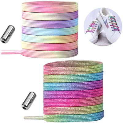 Dailygoods - 2 paar elastische veters zonder strikken - Voor kinderen en volwassenen, snelsluiting voor sneakers en trainers