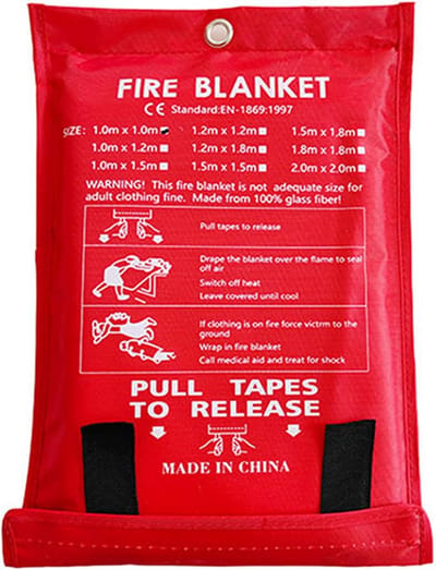 Branddeken Glasvezel - Veiligheidsdeken Nooddeken - Brand Beheersen - Hittebestendig 1100°C - 12 x 12 m - Wit