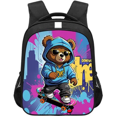 14/16 inch Kawaii Graffiti Beer Print Rugzak voor 3-18 Jaar Oud Hip Hop Kinderen Schooltassen Tiener Reis Dagrugzak Cadeau 16 inches