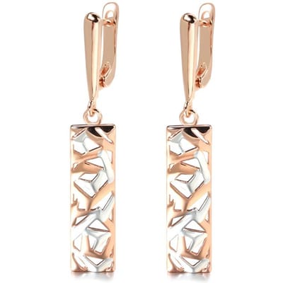 Nieuwe Mode Vierkante Brede Hangende Oorbellen Voor Vrouwen Rose Goud Kleurmix Boho Lange Oorbellen Etnische Retro Sieraden beige