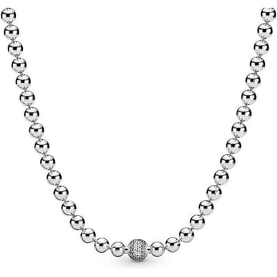 Real Me Link Snake Chain Chunky Infinity Knoop Rose Kralen Glijdende 925 Sterling Zilveren Ketting Voor Mode Kraal Charme DIY Sieraden 45cm white