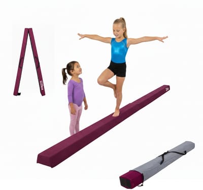 Schwebebalken 240 cm klappbar auf 120 cm Turnbalken inkl. Tragetasche Balancierbalken Lila
