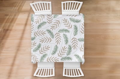 Kerst Tafelkleed - Kerstmis Decoratie - Tafellaken - Kerst - Patronen - Takken - 120x120 cm - Kerstmis Versiering - Tafeldecoratie Kerstmis - Kerstdecoratie tafel - Tafelversiering