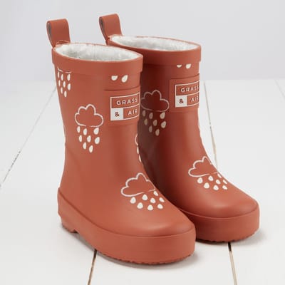 Grass & Air | Kleur Veranderende Kinder Regenlaarzen | Winter | Burnt Orange | Maat 22 (UK5)