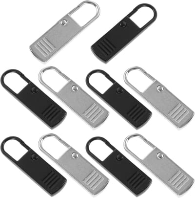 Ritstrekkers - Ritsverlengers - Reparatie en Upgrade - Universele Pasvorm - 10 Stuks - Zwart en Zilver