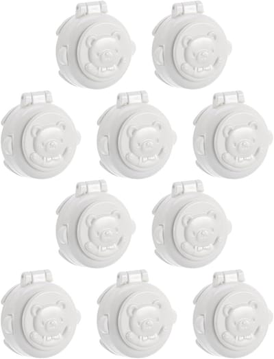 Kindveilige Knopbeschermers - Wasmachine Beveiliging - Voorkom Ongelukken - Slijtvast ABS Materiaal - 10 Stuks - Wit