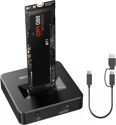 Dock voor SSD M.2 en NVMe USB Behuizing, 10Gbps Adapter voor 2230 2242 2260 2280, Ondersteunt Snelle Gegevensoverdracht en Compatibiliteit