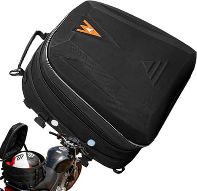 Motor Zadeltas - Motorfietstas Achtertas - Motorrijden Opslag - Waterdicht Harde Schaal - 20-28L - Zwart