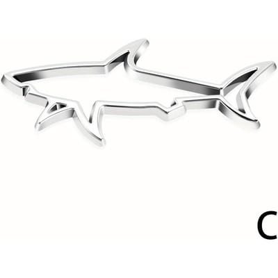 3D Metalen Auto Styling Sticker Holle Vis Haai Embleem Badge Decals Automobielen Motorfiets Computer Tankdop Accessoires Decals zilver