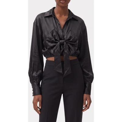 The Kooples Long-sleeved Short Top With Tie Black Maat: 34 | Longsleeves Outlet | Dames | Zwart